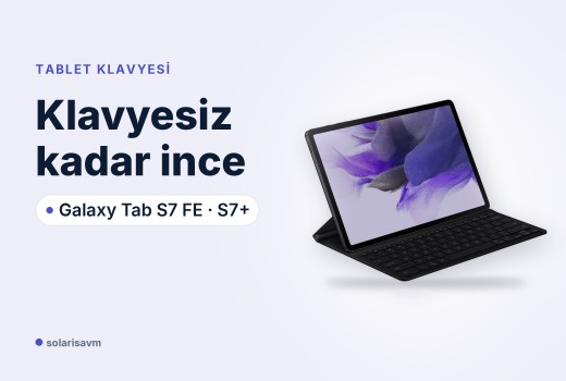 Tab S7 FE ve S7+ için ince klavyeli kılıf: S Pen yuvası ve Türkçe Q