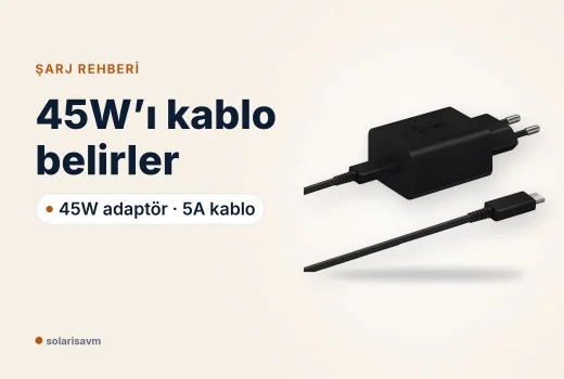 Samsung 45W adaptör ve 5A kablo: 45W’ı gerçekten ne belirler?