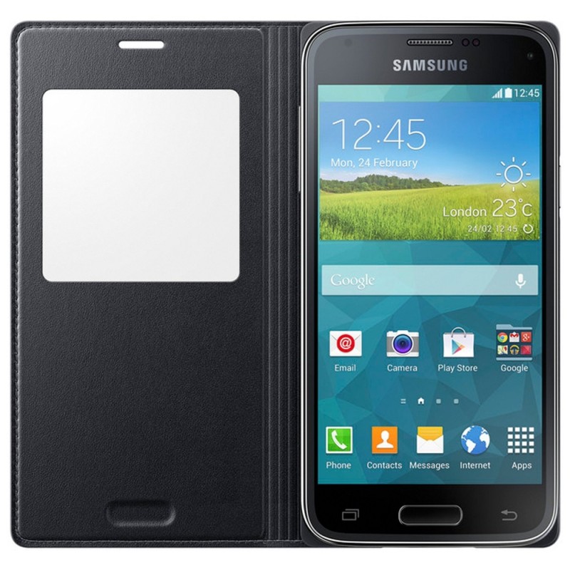 Samsung Galaxy S5 Mini S-View Kılıf Siyah EF-CG800BKEGWW