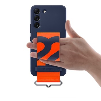 Samsung S22 Kordonlu Silikon Kılıf - Lacivert EF-GS901TNEGWW