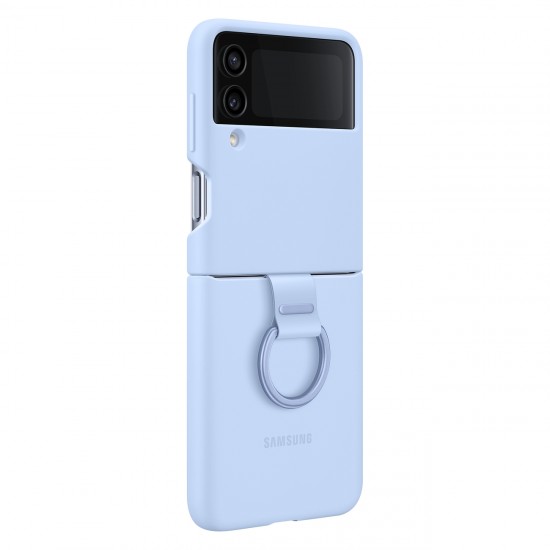Samsung Z Flip 4 Yüzüklü Silikon Kılıf - Mavi EF-PF721TLEGWW