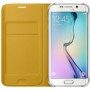 Samsung S6 Edge Kartlıklı Kılıf Deri Sarı EF-WG925PYEGWW