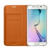 Samsung S6 Edge Kartlıklı Kılıf Deri Turuncu EF-WG925POEGWW