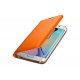 Samsung S6 Edge Kartlıklı Kılıf Deri Turuncu EF-WG925POEGWW