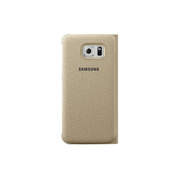 Samsung S6 Edge Kartlıklı Kılıf Tekstil Altın EF-WG925BFEGWW