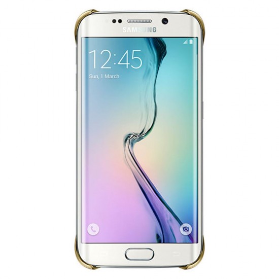 Samsung S6 Edge Koruma Kapağı Şeffaf Altın EF-QG925BFEGWW