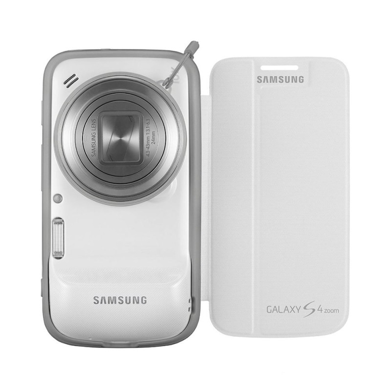Samsung S4 Zoom Kapaklı Kılıf Beyaz EF-GGS10FWEGWW