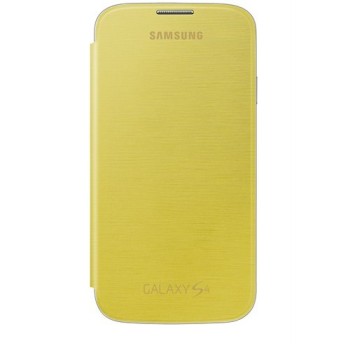 Samsung S4 i9500 Kapaklı Kılıf Sarı EF-FI950BYEGWW