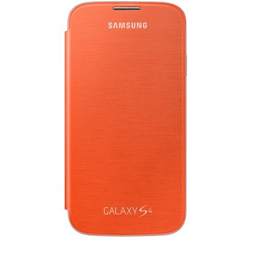 Samsung S4 i9500 Kapaklı Kılıf Turuncu EF-FI950BOEGWW