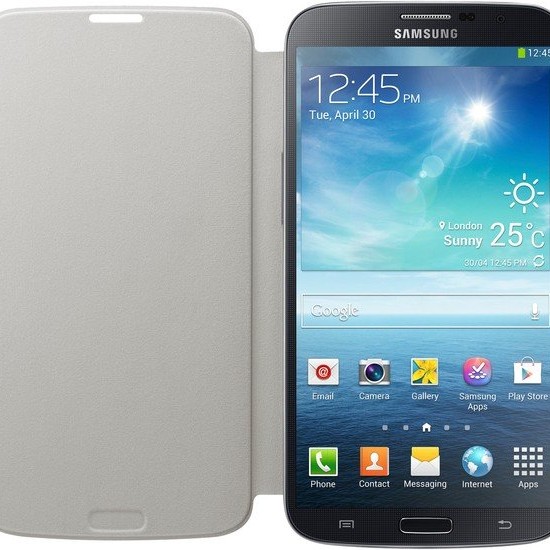 Samsung Mega 6.3 I9200 Kapaklı Kılıf Beyaz EF-FI920BWEQWW