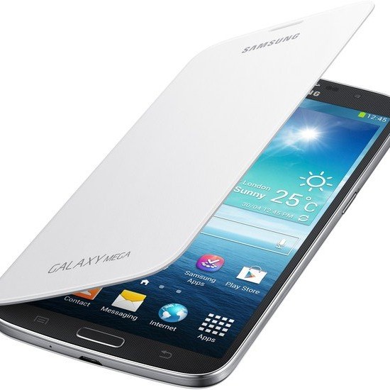 Samsung Mega 6.3 I9200 Kapaklı Kılıf Beyaz EF-FI920BWEQWW