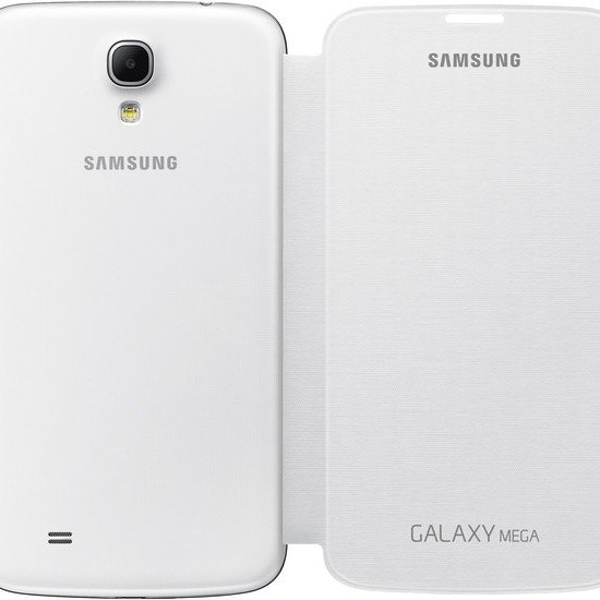 Samsung Mega 6.3 I9200 Kapaklı Kılıf Beyaz EF-FI920BWEQWW