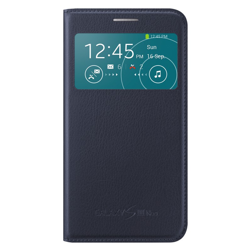 Samsung S3 Neo S-View Kılıf Indigo Mavi EF-CI930BLEGWW