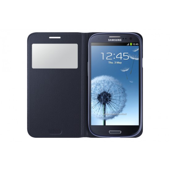 Samsung S3 Neo S-View Kılıf Indigo Mavi EF-CI930BLEGWW