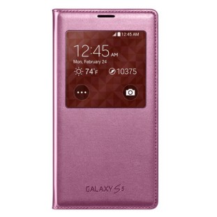 Samsung S5 S-View Kılıf Noktalı Pembe EF-CG900BPEGWW