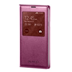 Samsung S5 S-View Kılıf Noktalı Pembe EF-CG900BPEGWW Samsung S5 S-View Kılıf Noktalı Pembe EF-CG900BPEGWW