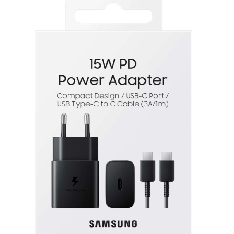 Samsung 15W PD Şarj Cihazı Adaptör Ve Kablo Siyah - EP-T1510XBEGWW Samsung 15W PD Şarj Cihazı Adaptör Ve Kablo Siyah - EP-T1510XBEGWW