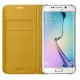 Samsung S6 EDGE Flip Wallet Cüzdan Kılıf TEKSTİL Sarı - EF-WG925BYEGWW