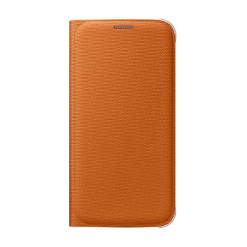 Samsung S6 Flip Wallet Cüzdan Kılıf Tekstil TURUNCU - EF-WG920BOEGWW