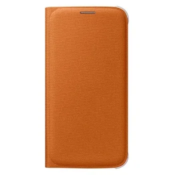 Samsung S6 Flip Wallet Cüzdan Kılıf Tekstil TURUNCU - EF-WG920BOEGWW