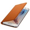 Samsung S6 Flip Wallet Cüzdan Kılıf Tekstil TURUNCU - EF-WG920BOEGWW