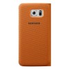 Samsung S6 Flip Wallet Cüzdan Kılıf Tekstil TURUNCU - EF-WG920BOEGWW