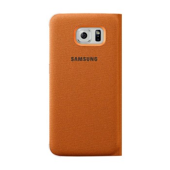 Samsung S6 Flip Wallet Cüzdan Kılıf Tekstil TURUNCU - EF-WG920BOEGWW