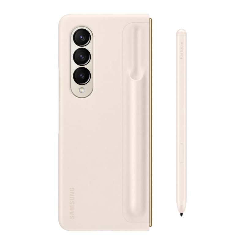 Samsung Z Fold 4 Standlı Kalemli Kılıf - Kum Rengi EF-OF93PCUEGWW