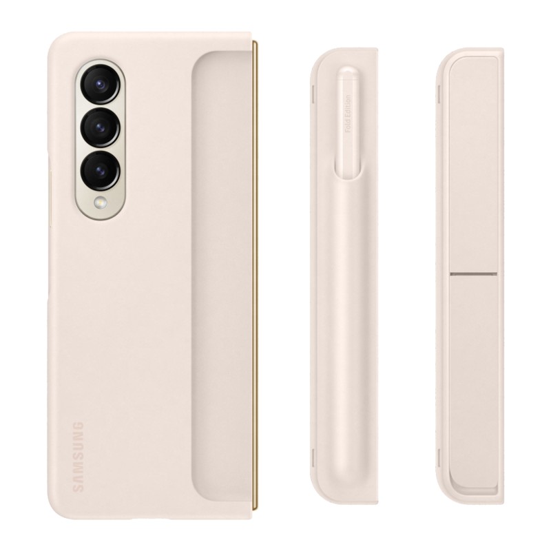 Samsung Z Fold 4 Standlı Kalemli Kılıf - Kum Rengi EF-OF93PCUEGWW
