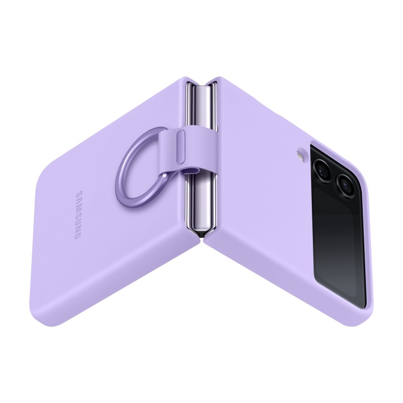 Samsung Z Flip 4 Yüzüklü Silikon Kılıf - Lavanta EF-PF721TVEGWW