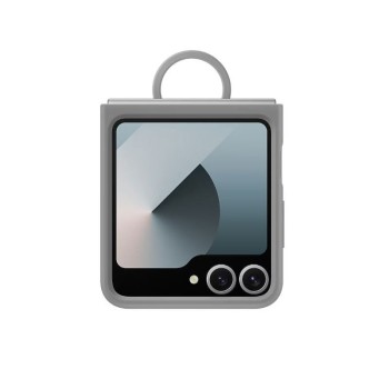 Samsung Galaxy Z Flip 6 Yüzüklü Silikon Kılıf - Gri EF-PF741TJEGWW