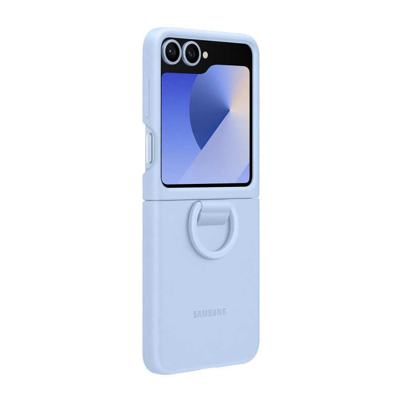 Samsung Galaxy Z Flip 6 Yüzüklü Silikon Kılıf - MAVİ EF-PF741TLEGWW