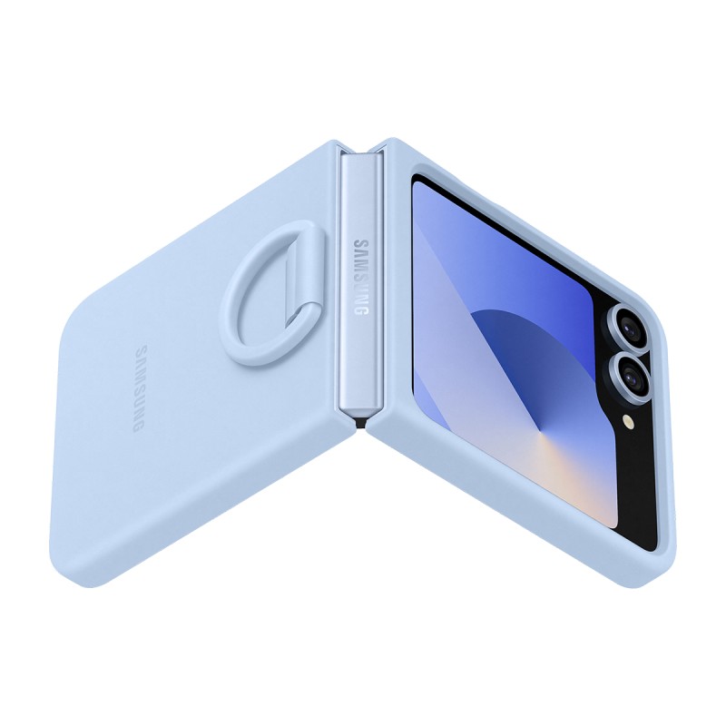Samsung Galaxy Z Flip 6 Yüzüklü Silikon Kılıf - MAVİ EF-PF741TLEGWW