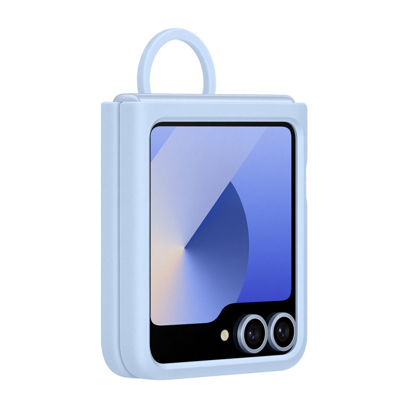 Samsung Galaxy Z Flip 6 Yüzüklü Silikon Kılıf - MAVİ EF-PF741TLEGWW