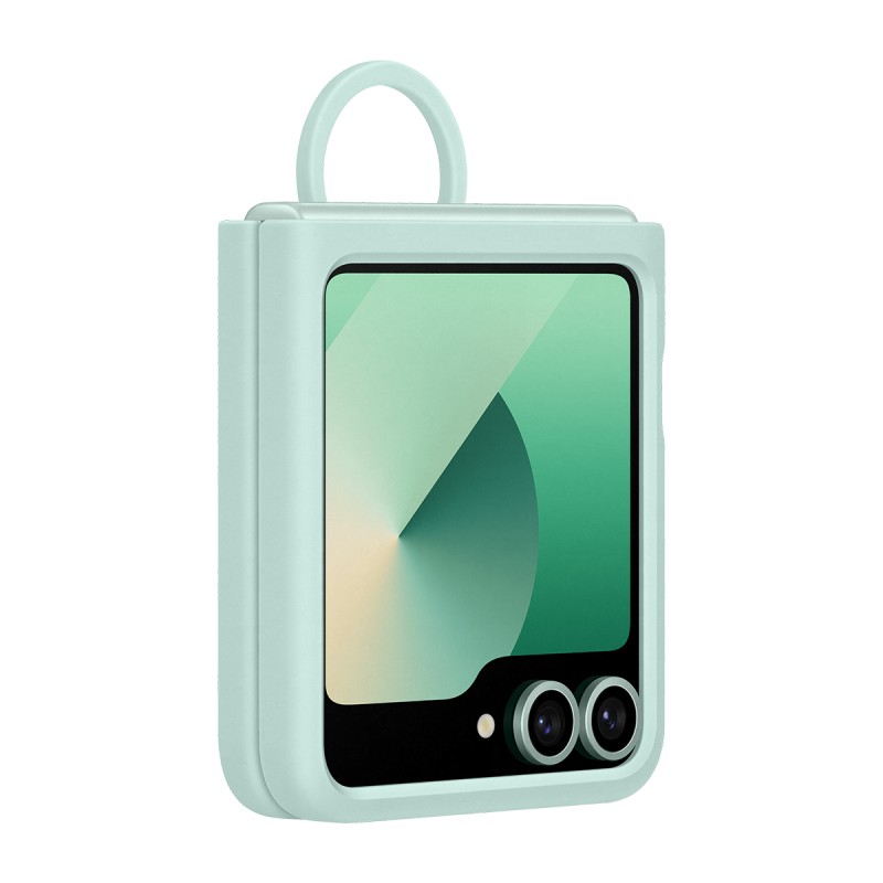 Samsung Galaxy Z Flip 6 Yüzüklü Silikon Kılıf - Yeşil Mint EF-PF741TMEGWW