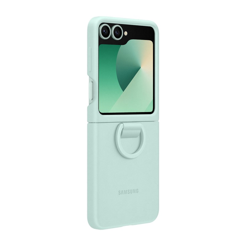 Samsung Galaxy Z Flip 6 Yüzüklü Silikon Kılıf - Yeşil Mint EF-PF741TMEGWW
