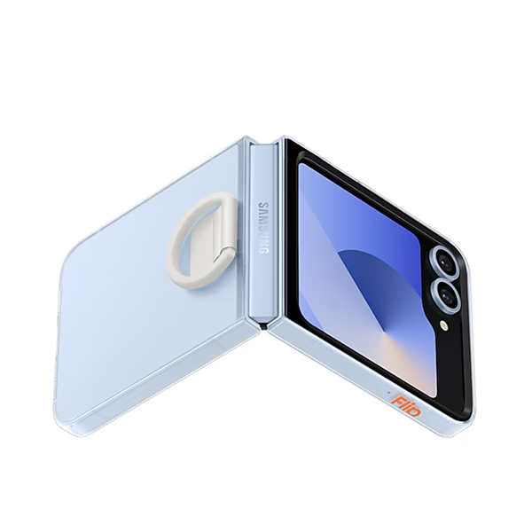 Samsung Galaxy Z Flip 6 Yüzüklü Silikon Kılıf - ŞEFFAF EF-QF741CTEGWW