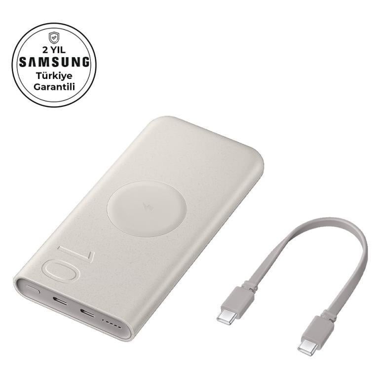 Samsung 10.000 mAh 25W KABLOSUZ Hızlı Şarj Özellikli Powerbank Taşınabilir Pil - BEJ - EB-U2510XUEGWW Samsung 10.000 mAh 25W KABLOSUZ Hızlı Şarj Özellikli Powerbank Taşınabilir Pil - BEJ - EB-U2510XUEGWW