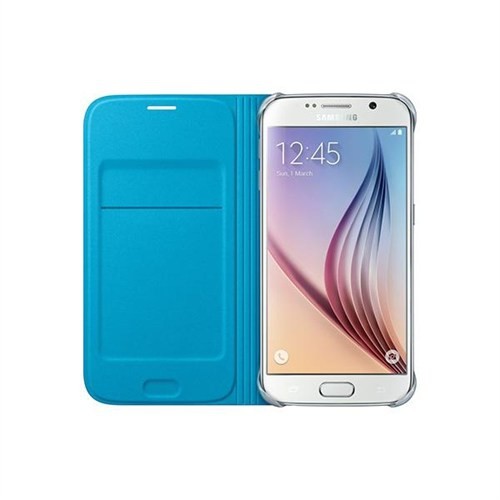 Samsung Galaxy S6 Kartlıklı Kılıf Deri Mavi EF-WG920PLEGWW