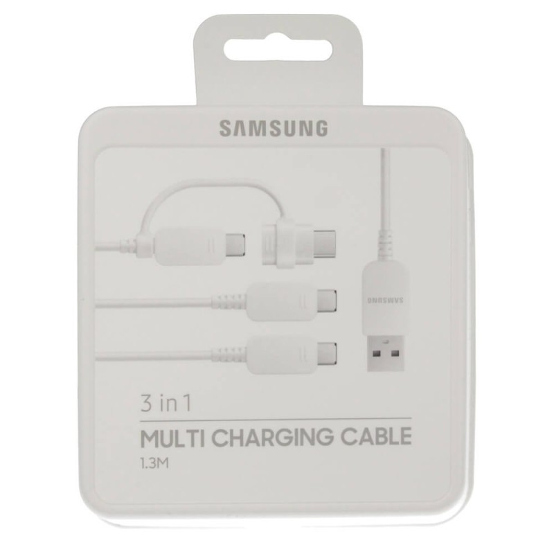 Samsung 3 Çıkışlı Şarj Kablosu Type-C USB Dönüşür EP-MN930GWEGWW Samsung 3 Çıkışlı Şarj Kablosu Type-C USB Dönüşür EP-MN930GWEGWW