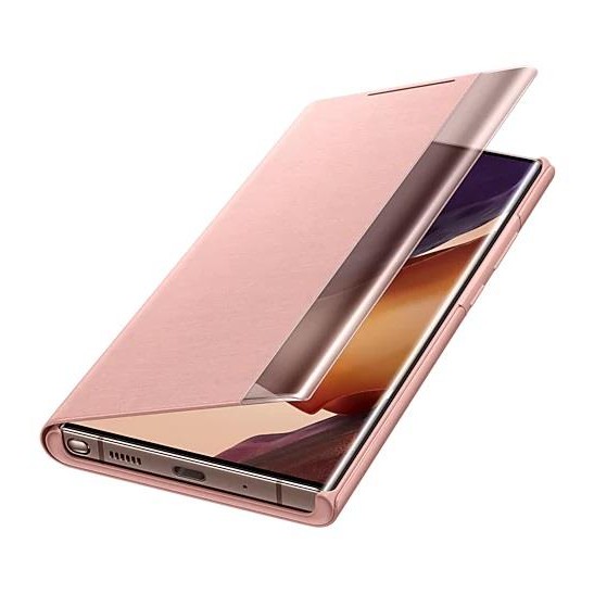 Samsung Galaxy Note 20 Ultra Clear View Kapaklı Kılıf - Bronz