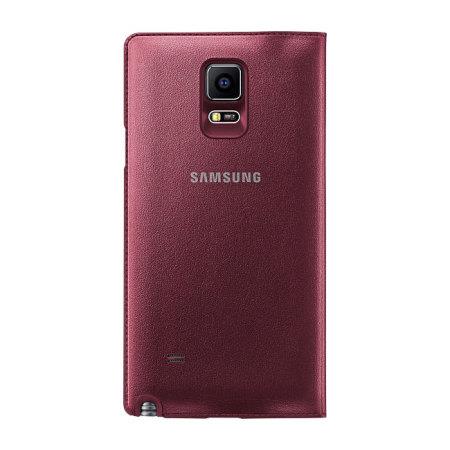 Samsung Galaxy Note 4 LED Cüzdan Kılıf Bordo EF-NN910BREGWW
