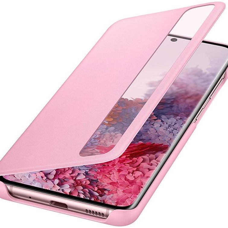 Samsung Galaxy S20 Clear View Kılıf - Pembe EF-ZG980CPEGWW