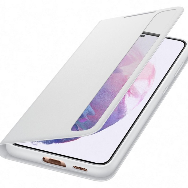 Samsung S21+ Akıllı Clear View Kılıf - Açık Gri EF-ZG996CJEGTR
