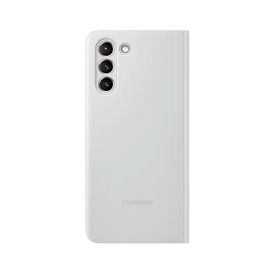Samsung Galaxy S21 Akıllı Clear View Kılıf - Açık Gri EF-ZG991CJEGTR