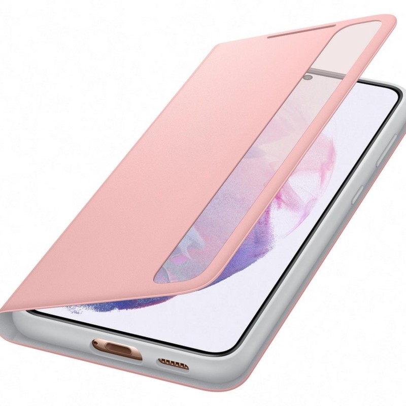 Samsung S21+ Akıllı Clear View Kılıf - Pembe EF-ZG996CPEGTR