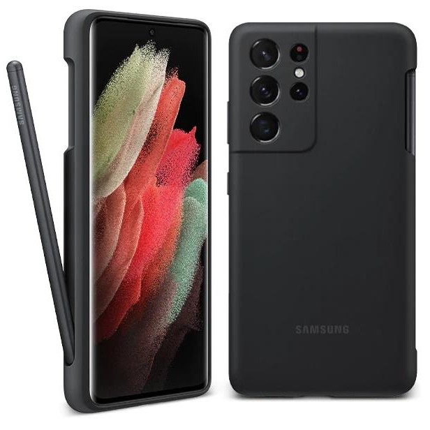 Samsung Galaxy S21 Ultra S-Pen'li Silikon Kılıf - Siyah EF-PG99PTBEGWW