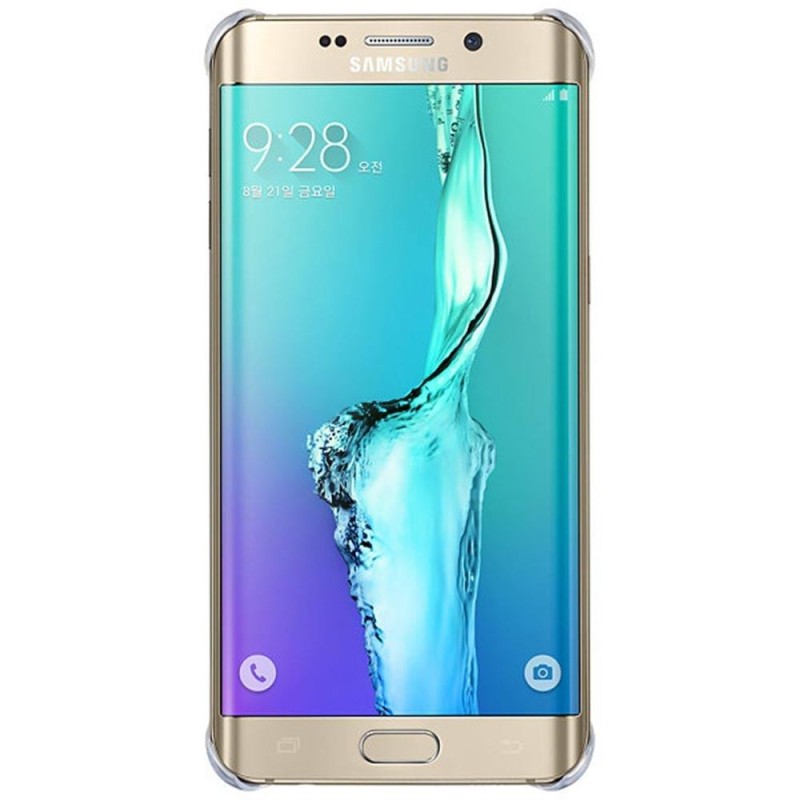 Samsung S6 Edge+ Plus Şeffaf Kılıf Altın EF-QG928CFEGWW