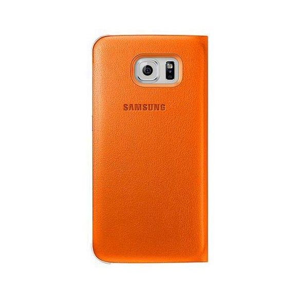 Samsung Galaxy S6 Kartlıklı Kılıf Deri Turuncu EF-WG920POEGWW
