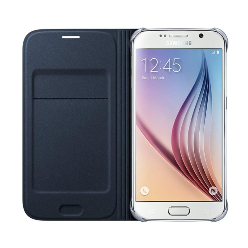 Samsung Galaxy S6 Kartlıklı Kılıf Deri Siyah EF-WG920PBEGWW